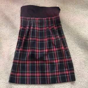 Strapless plaid tube dress